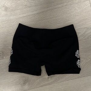 Black Women's Shorts with Embroidered Detail